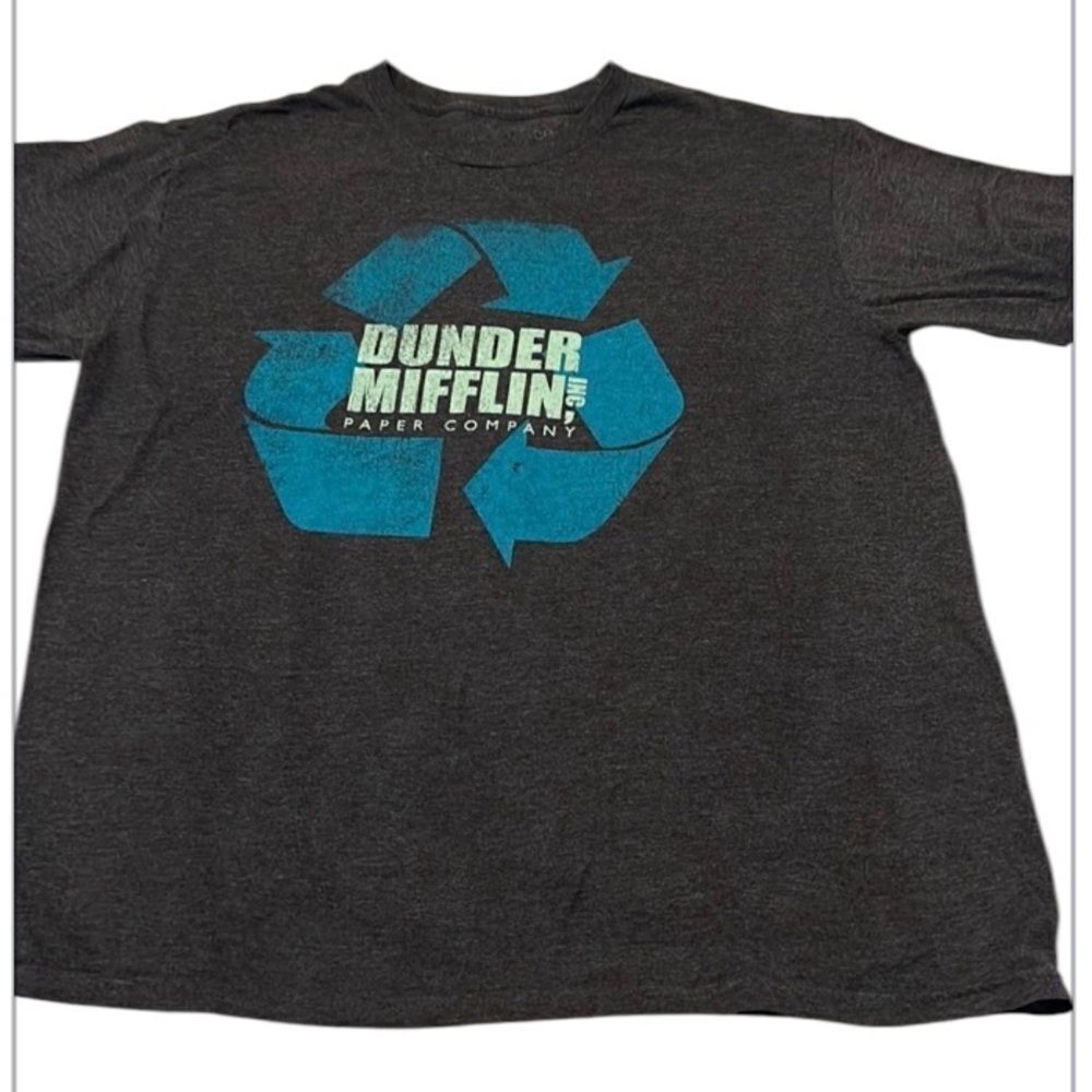 Dunder Mifflen Paper company mens size XL grey short sleeve T-shirt EUC